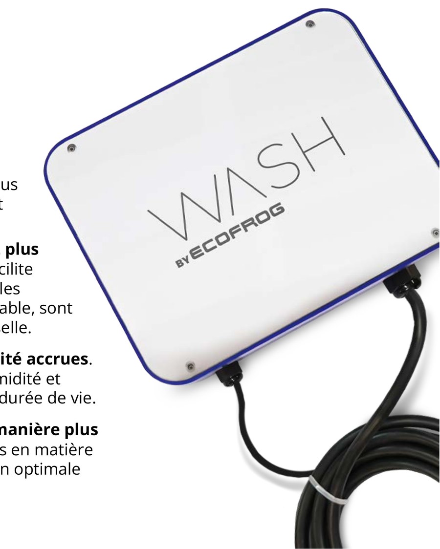 Dispositif WASH by EcoFrog, boîtier étanche et raccordement
